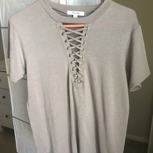 Crisscross cutout brown top ✨